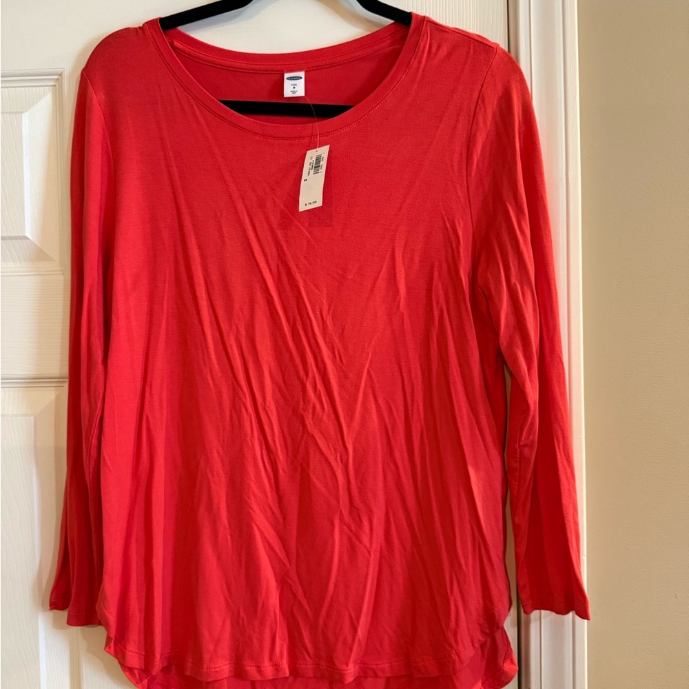Old Navy Luxe Orange/Red 3/4 Long Sleeve Tee